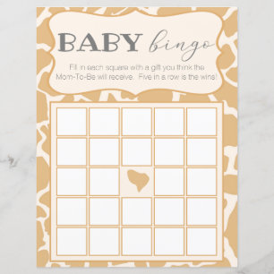 Braun Baby Junge Giraffe Baby Bingo