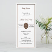 Braun Babydusche Personalisiert Einladung (Stehend Vorderseite)