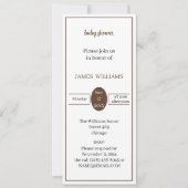 Braun Babydusche Personalisiert Einladung (Vorderseite)