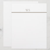 Braun Balken Monogramm Personalized Briefkopf (Vorne/Hinten)