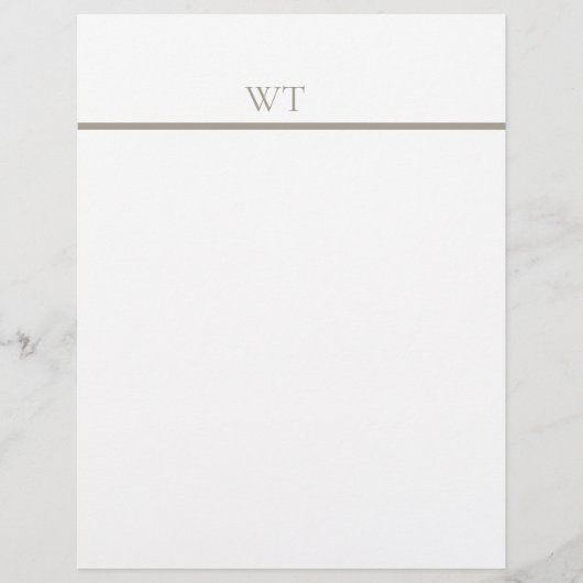 Braun Balken Monogramm Personalized Briefkopf (Vorderseite)