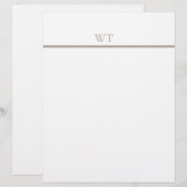 Braun Balken Monogramm Personalized Briefkopf (Vorne/Hinten)
