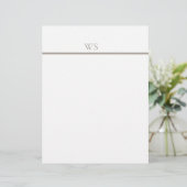 Braun Balken Monogramm Personalized Briefkopf (Stehend Vorderseite)