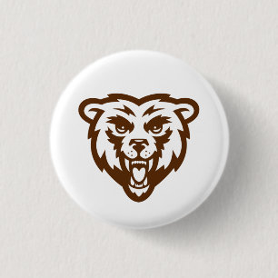 Braun Bär Grizzly Rustikal Wald Volkstiere Button