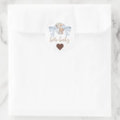 Braun-Bär und Bow-Babydusche Runder Aufkleber (Tasche)