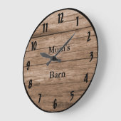 Braun Barnwood Stil anpassbar rustikale Look Große Wanduhr (Winkel)