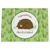 Braun Bear Baby Dusche Woodland Tiere Große Geschenktüte (Vorderseite)