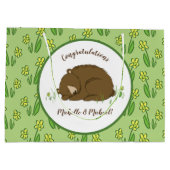 Braun Bear Baby Dusche Woodland Tiere Große Geschenktüte (Rückseite)