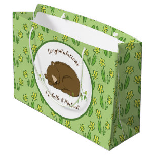 Braun Bear Baby Dusche Woodland Tiere Große Geschenktüte