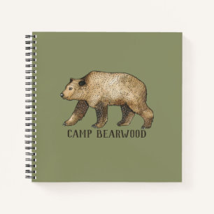Braun Bear Custom Camp Journal oder Notebook Notizblock