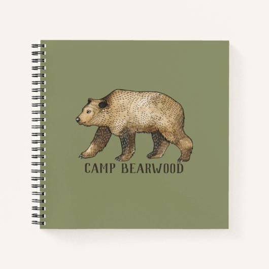 Braun Bear Custom Camp Journal oder Notebook Notizblock (Vorderseite)