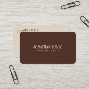 Braun Beige abgerundete Ecke Premium Leinen Luxus Visitenkarte