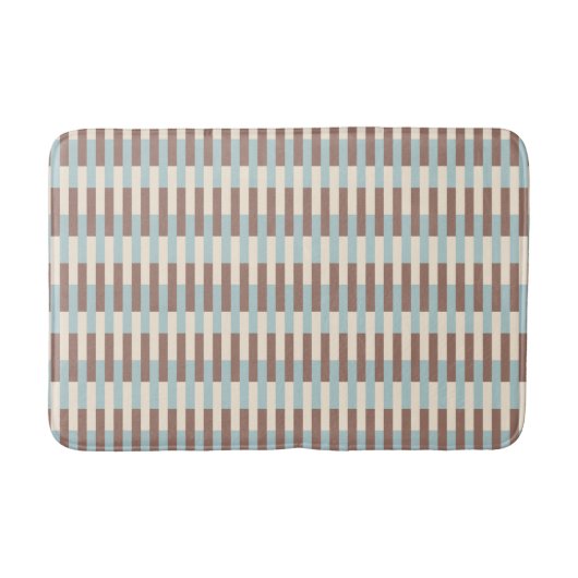 Braun Beige Blau Streifen Badematte (Vorderseite)