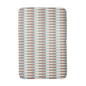 Braun Beige Blau Streifen Badematte (Vorderseite Vertikal)