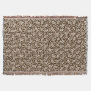 Braun-beige Blumen-Paisley im Vintage-Stil Decke
