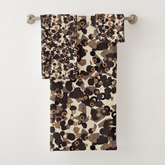 braun beige braun abstrakt badhandtuch set (Insitu)