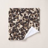 braun beige braun abstrakt badhandtuch set (Waschlappen)