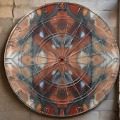 Braun beige cremefarbene, orange abstrakte Aquarel Dartscheibe