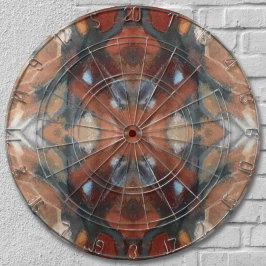 Braun beige cremefarbene, orange abstrakte Aquarel Dartscheibe