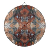 Braun beige cremefarbene, orange abstrakte Aquarel Dartscheibe (vorne)