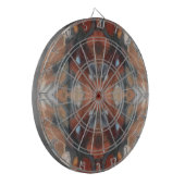 Braun beige cremefarbene, orange abstrakte Aquarel Dartscheibe (Vorderseite Links)