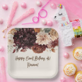 Braun Beige Elfenbeinküste Blume Blumenkohl Party Pappteller (Party)