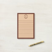 Braun & Beige Geometrische Kunst Deco-Monogramm Li Post-it Klebezettel (Auf Schreibtisch)
