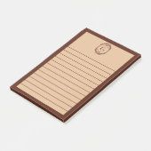 Braun & Beige Geometrische Kunst Deco-Monogramm Li Post-it Klebezettel (angewinkelt)