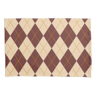 Braun Beige Herbst Argyle Diamantmuster Kissenbezug