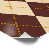 Braun Beige Herbst Argyle Diamantmuster  Poster (Ecke)