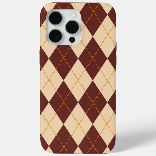 Braun Beige Herbst Raute Diamant Muster Case-Mate iPhone Hülle (Rückseite)