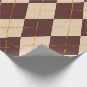 Braun Beige Herbst Raute Diamant Muster Geschenkpapier (Ecke)