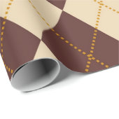 Braun Beige Herbst Raute Diamant Muster Geschenkpapier (Rolleneckpunkt)