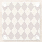Braun Beige Herbst Raute Diamant Muster Glasuntersetzer (Rückseite)