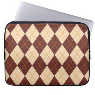 Braun Beige Herbst Raute Diamant Muster Laptopschutzhülle