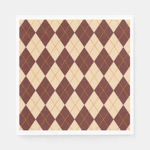 Braun Beige Herbst Raute Diamant Muster Serviette