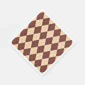 Braun Beige Herbst Raute Diamant Muster Serviette (Ecke)
