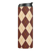 Braun Beige Herbst Raute Diamant Muster Thermosbecher (Nach links gedreht)