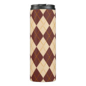 Braun Beige Herbst Raute Diamant Muster Thermosbecher (Rückseite)