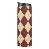 Braun Beige Herbst Raute Diamant Muster Thermosbecher (Nach rechts gedreht)