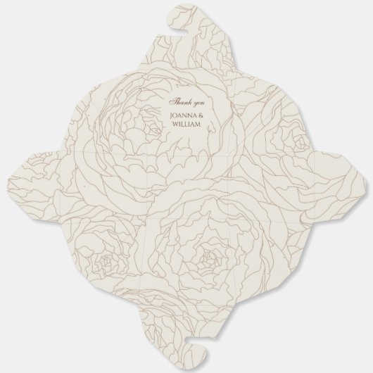 Braun-Beige Hochzeit personalisierte Gefälligkeits Geschenkschachtel (Ungefaltet)