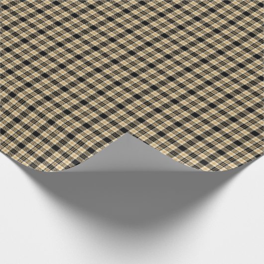 Braun Beige Kariertes Muster Geschenkpapier (Ecke)