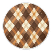 Braun Beige Karo Keramikknauf (Vorderseite)