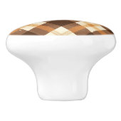Braun Beige Karo Keramikknauf (Seitenansicht)