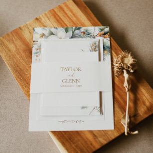 Braun Beige Minimalistisch Rustikale Hochzeit Einladungsbanderole