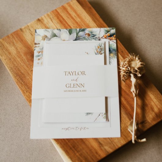 Braun Beige Minimalistisch Rustikale Hochzeit Einladungsbanderole