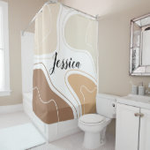Braun Beige Moderne geometrische Formen Duschvorhang (Beispiel)
