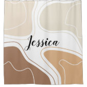 Braun Beige Moderne geometrische Formen Duschvorhang (Vorderseite)