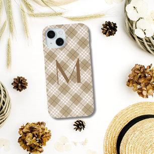 Braun Beige Monogramm Tartan Büffel Karo Case-Mate iPhone Hülle