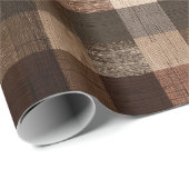 Braun Beige Rustikale Holzhütte Karomuster Geschenkpapier (Rolleneckpunkt)